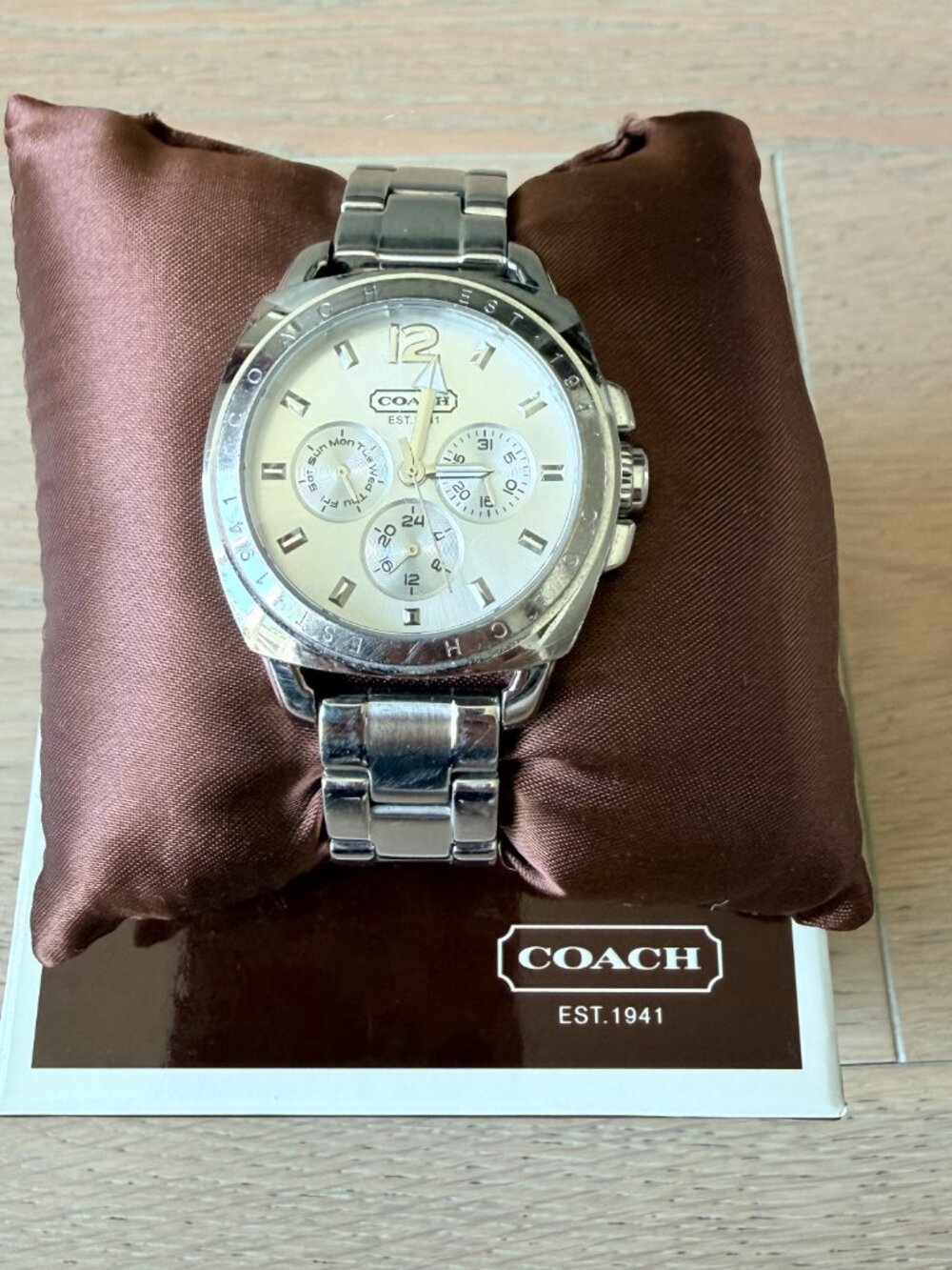 COACH Stainless Steel Women's Chronograph Boyfriend Watch *WORKS* - Picture 6 of 12